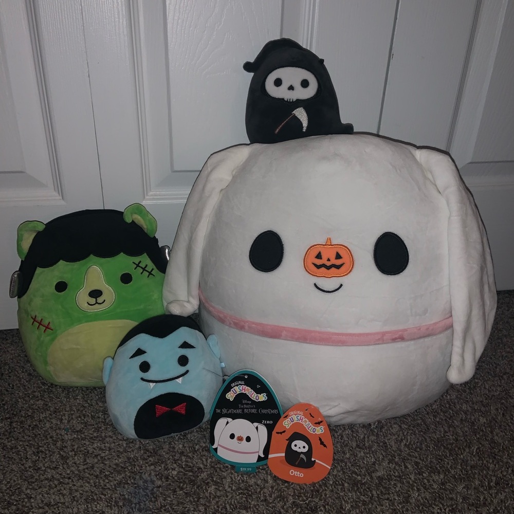 14” Zero, 4.5” Otto, 8” Len and 5” Drake — Squishmallow Halloween Bundle